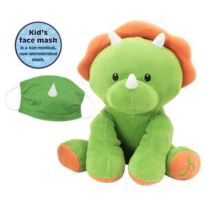 NEW 11" Dinosaur Plush Stuffed Animal Antimicrobial Music Musical Triceratops To